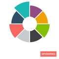 Circle diagramm infographic element color flat icon Royalty Free Stock Photo