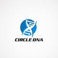 Circle DNA logo design element, icon, and template for company