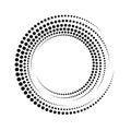 Circle dot spiral. Rotate dots frame. Futuristic ring with effect halftone. Border ripple. Modern abstract faded circle. Semitone