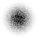 Circle with dots for Design Project. Halftone effect vector illustration. Colorful dots on white Royalty Free Stock Photo