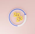 2023 with circle download infographic for countdown and preparation merry Christmas and happy new year concept by 3d render