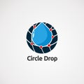 Circle drop logo vector with red dot techno concept, icon, element, and template for company Royalty Free Stock Photo