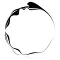 Circle with dynamic swoosh line frame. Monochrome circular element Royalty Free Stock Photo