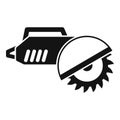 Circle electric saw icon simple vector. Power chain