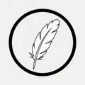 Circle encapsulates the feather adding a sense of completeness Royalty Free Stock Photo