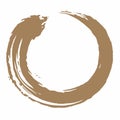 Circle Enso Zen Brush Vector Illustration Earth Brown Color Design