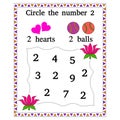 Circle every number Two Childrens Exercise Royalty Free Stock Photo