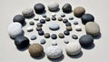 Circle features larger stones while the inner circles consist Royalty Free Stock Photo