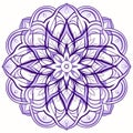 Purple Mandala Designs: Sharp Lines, Religious Symbolism, And Floral Motifs