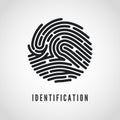 Circle Fingerprint icon design for application. Finger print flat scan. Vector illustration isolated on white background