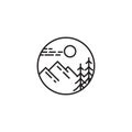 Circle Fir Coniferous Pine Forest Tree Nature Line Logo Royalty Free Stock Photo