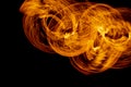 Fire flame with movment isolated on black isolated background - Beautiful yellow, orange and red and red blaze fire