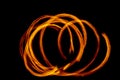 Circle of Fire flame movment isolated on black isolated background - Beautiful yellow, orange and red and red blaze fire