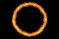 circle fire frame isolated on black Royalty Free Stock Photo