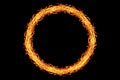 circle fire frame isolated on black