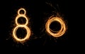 Circle of fire over black background Royalty Free Stock Photo