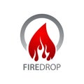 Circle fire water drop logo concept design. Symbol graphic template element Royalty Free Stock Photo