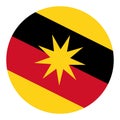 Circle Flag banner of Sarawak state and federal territory of Malaysia vector illustration.