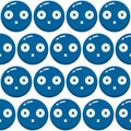Circle Flat Bubble Facial Emoticon Seamless Pattern | Bufa Series