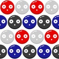 Circle Flat Bubble Facial Emoticon Seamless Pattern | Bufa Series