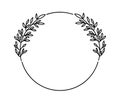 Circle floral wreath. Wedding round botanical frame with leaves. Vector flower decorative laurel.