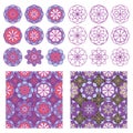 Circle flower inside seamless pattern