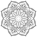 Circle flower of mandala with floral ornament pattern,Vector mandala relaxation patterns unique design with nature style, Hand