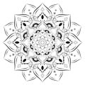 Circle flower of mandala with vintage floral style, Vector mandala Oriental pattern, Hand drawn decorative element. Unique design Royalty Free Stock Photo