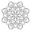 Circle flower of mandala with vintage floral style, Vector mandala Oriental pattern, Hand drawn decorative element. Unique design Royalty Free Stock Photo