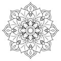 Circle flower of mandala with vintage floral style, Vector mandala Oriental pattern, Hand drawn decorative element. Unique design Royalty Free Stock Photo