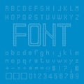Circle Font Design, Pixel Alphabet Vector Royalty Free Stock Photo