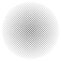 Circle form grid, mesh. Intersected strips geometric circle element. Angular, geometric half-tone circle illustration.