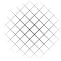 Circle form grid, mesh. Intersected strips geometric circle element. Angular, geometric half-tone circle illustration.