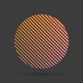 A circle formed from lines. Circle of orange lines in the shape of the sun on a black background Royalty Free Stock Photo