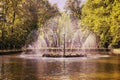 circle fountain in Peterhof, Russia Royalty Free Stock Photo