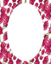 Circle Frame Background with Decorated Floral Borders Royalty Free Stock Photo