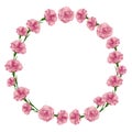 Circle frame of carnations illustration