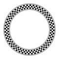 Circle frame with checkered pattern, round border with checkerboard pattern Royalty Free Stock Photo