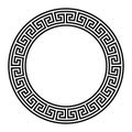 Circle frame, with seamless, direction changing meander pattern