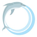 Circle frame with dolphin Royalty Free Stock Photo