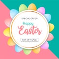 Bright Easter background of eggs