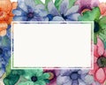 Circle frame flower card, pastel color, watercolor picture Royalty Free Stock Photo