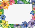 Circle frame flower card, pastel color, watercolor picture Royalty Free Stock Photo