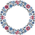 Circle frame folk pattern