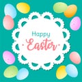 Bright Easter background of eggs