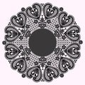 Circle Frame. Lace Vector Background. Royalty Free Stock Photo