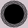 Circle Frame. Lace Vector Background. Royalty Free Stock Photo