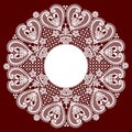 Circle Frame. Lace Vector Background. Royalty Free Stock Photo