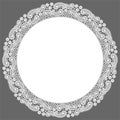 Circle Frame. Lace Vector Background. Royalty Free Stock Photo