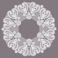 Circle Frame. Lace Vector Background. Royalty Free Stock Photo